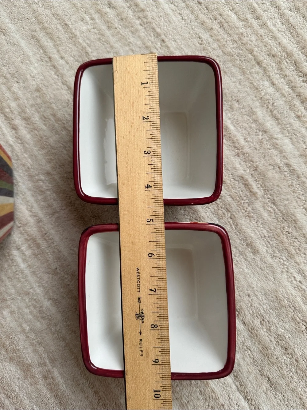 Set of 3 PAMPERED CHEF Simple Additions Stripes Square Bowls Entertaining